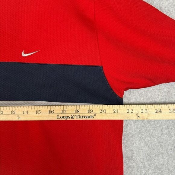 Nike Mens Size Large Pullover Athletic Shirt Red Blue White Short Sleeves - Picture 6 of 7